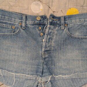 BDG Tomgirl Raw Hem Womens Jeans Shorts Button-up Lightly Cuffed 26 or 2/4‎